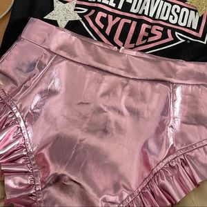 Pink metallic shorts